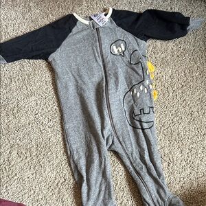 Gray and Black Kids Dinosaur One Piece